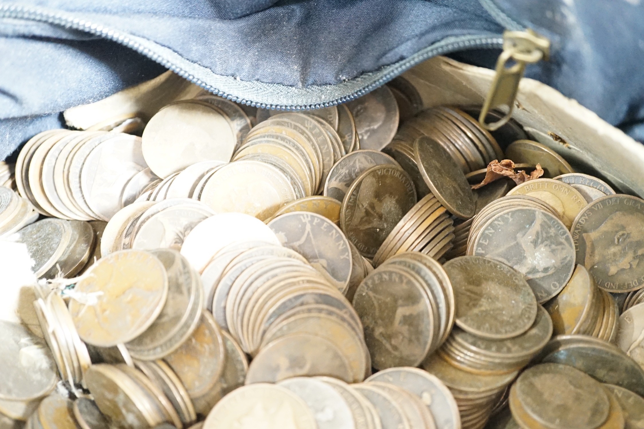 A quantity of copper coins, including Queen Victoria and later pennies and a 1832 halfpenny token provenance of Nova Scotia